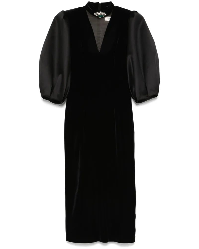 NISSA Midikleid aus Samt - Schwarz Schwarz