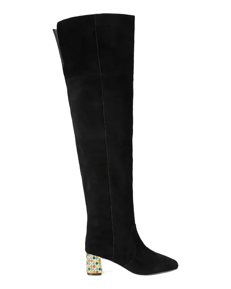 Kurt Geiger jewelled-heel over-the-knee boots - Schwarz Schwarz