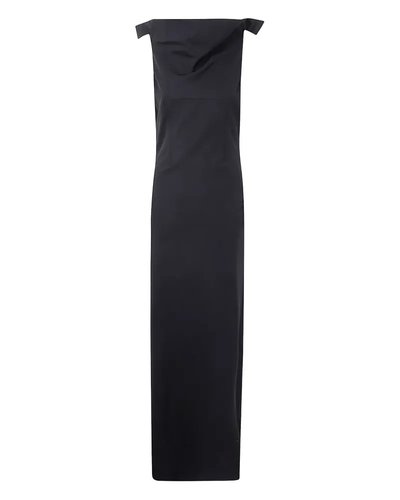 Jean Paul Gaultier Gürtel-Kleid mit Wasserfallkragen - Schwarz Schwarz