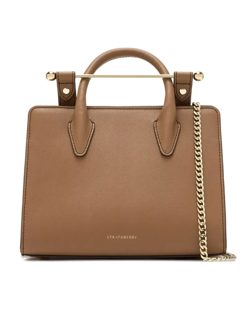 Strathberry Tote Bag mit Kettenriemen am Henkel - Braun Braun