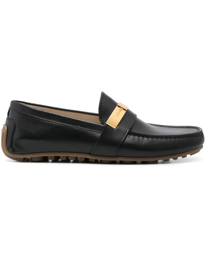 Moschino Loafer mit Logo-Schild - Schwarz Schwarz