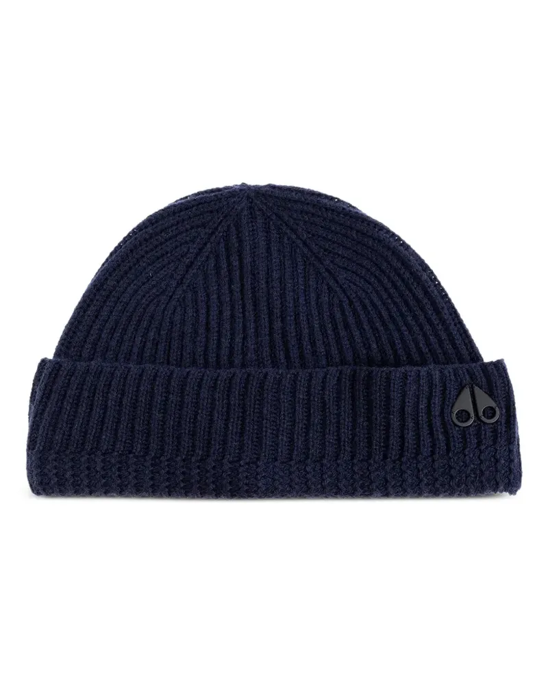 Moose Knuckles Gerippte Beanie - Blau Blau