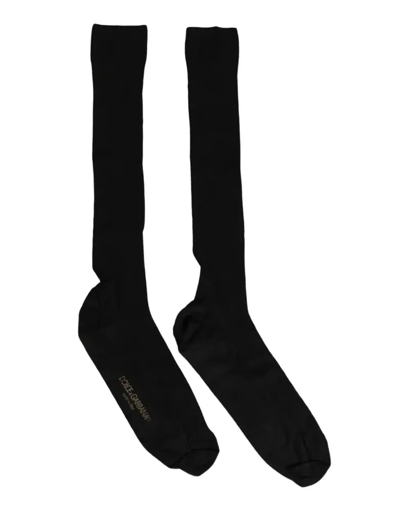 Dolce & Gabbana logo knee-high socks - Schwarz Schwarz