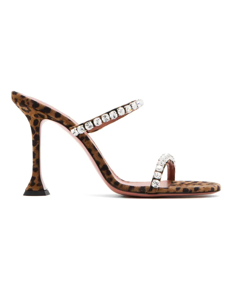 Amina Muaddi Gigi crystal-embellished heeled sandals - Braun Braun