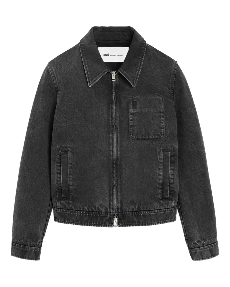 AMI Paris Ami de Coeur Jeansjacke - Schwarz Schwarz