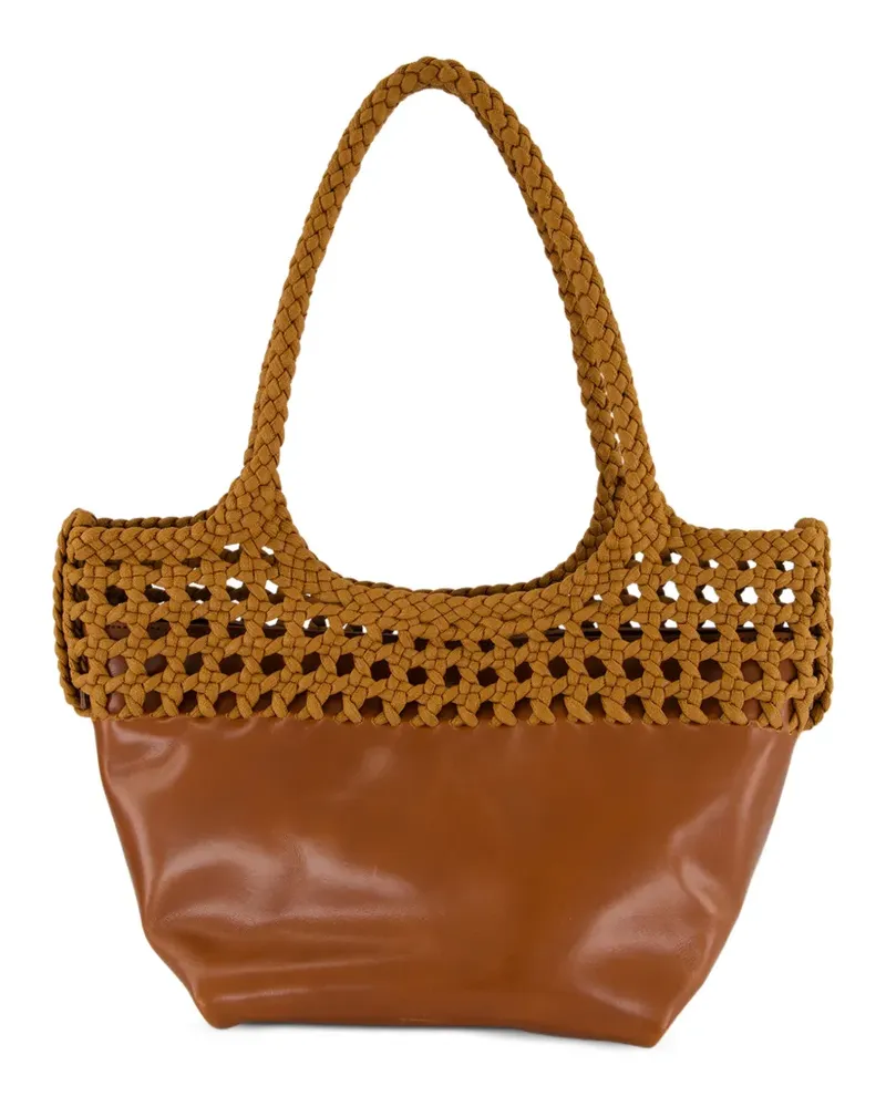 HEREU Geflochtene Elma Schultertasche - Braun Braun