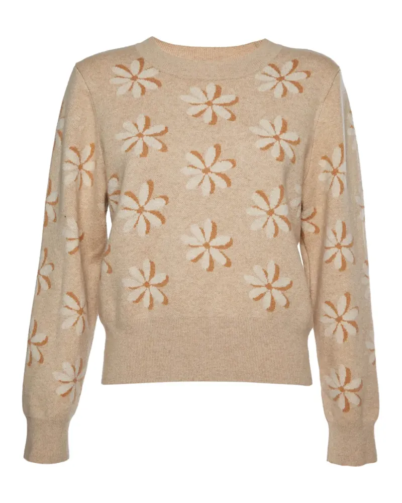 Sandro Pullover mit Blumenprint - Nude Nude