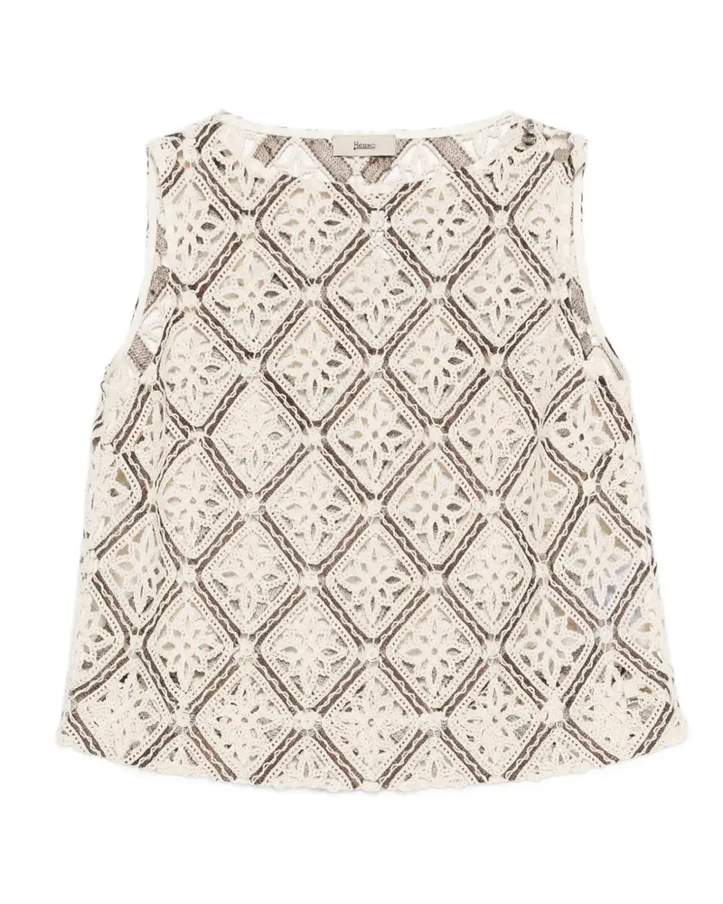 Herno geometric crochet top - Nude Nude