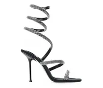 Julie crystal-coil sandals - Silber