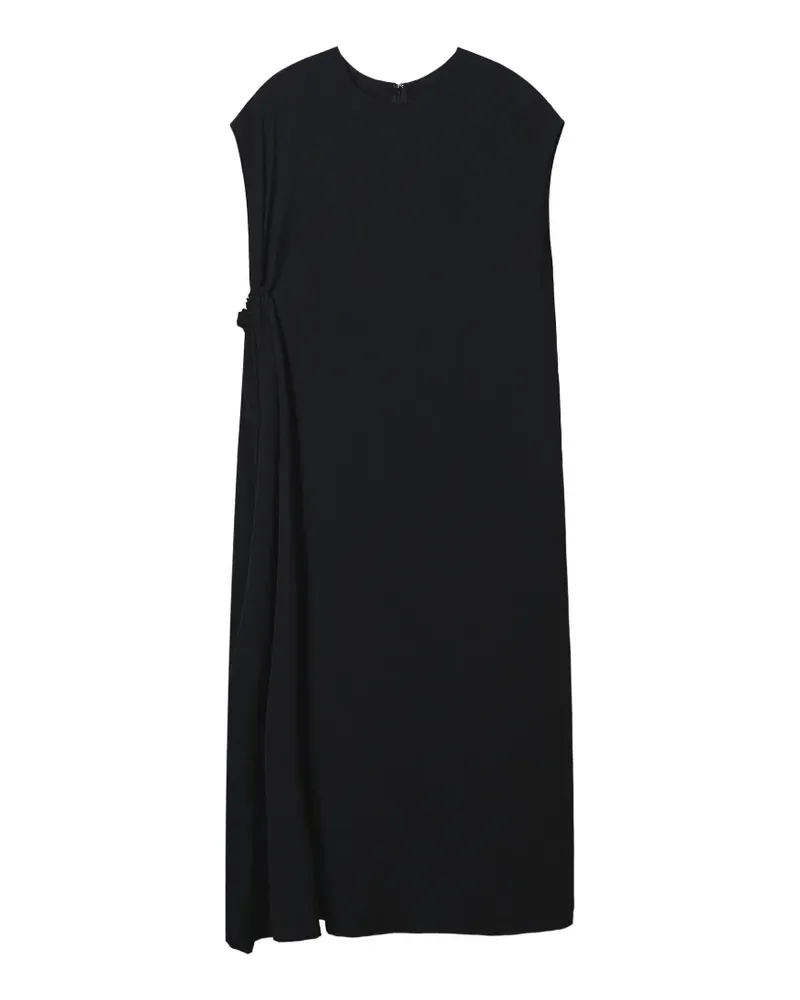 Yohji Yamamoto ruched midi dress - Schwarz Schwarz