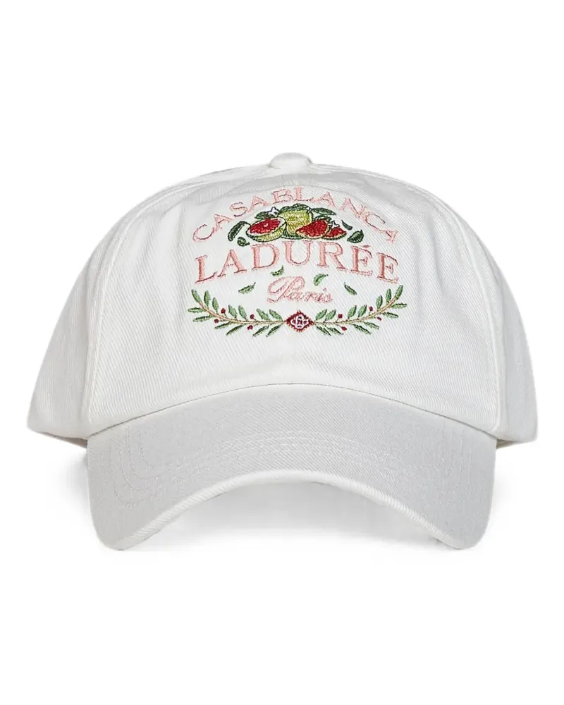 Casablanca Paris x Laduree embroidered cotton cap - Weiß Weiß