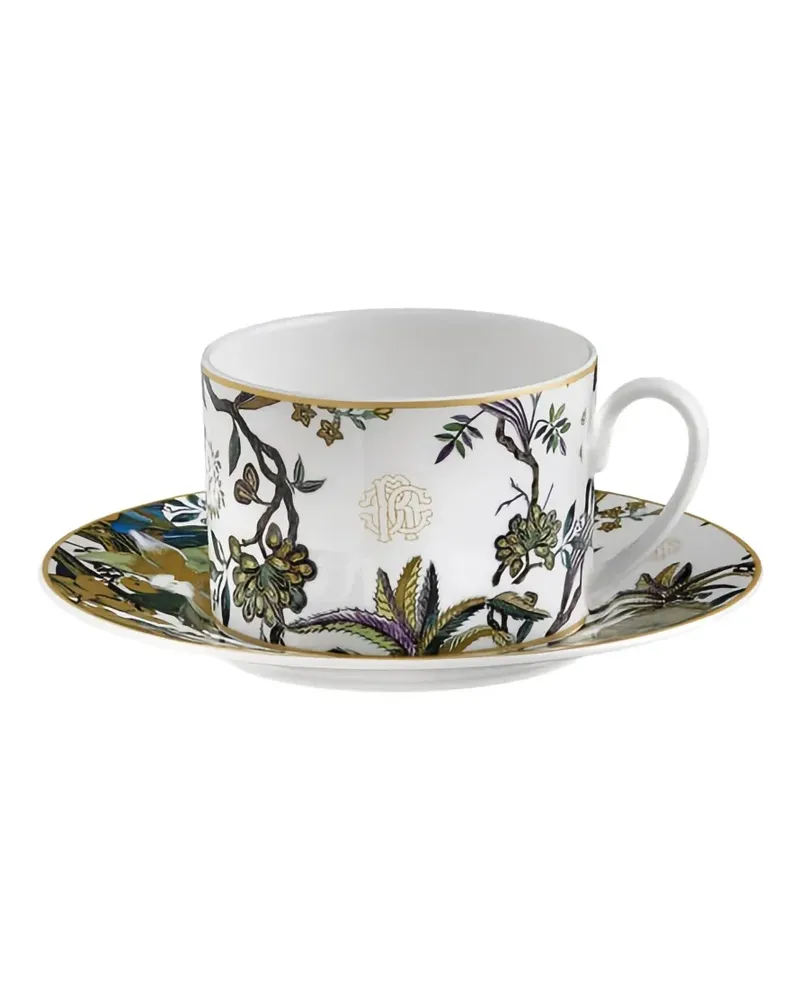 Roberto Cavalli Home floral-print teacup set - Weiß Weiß