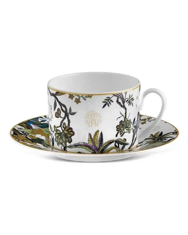 Roberto Cavalli Home floral-print teacup set - Weiß Weiß