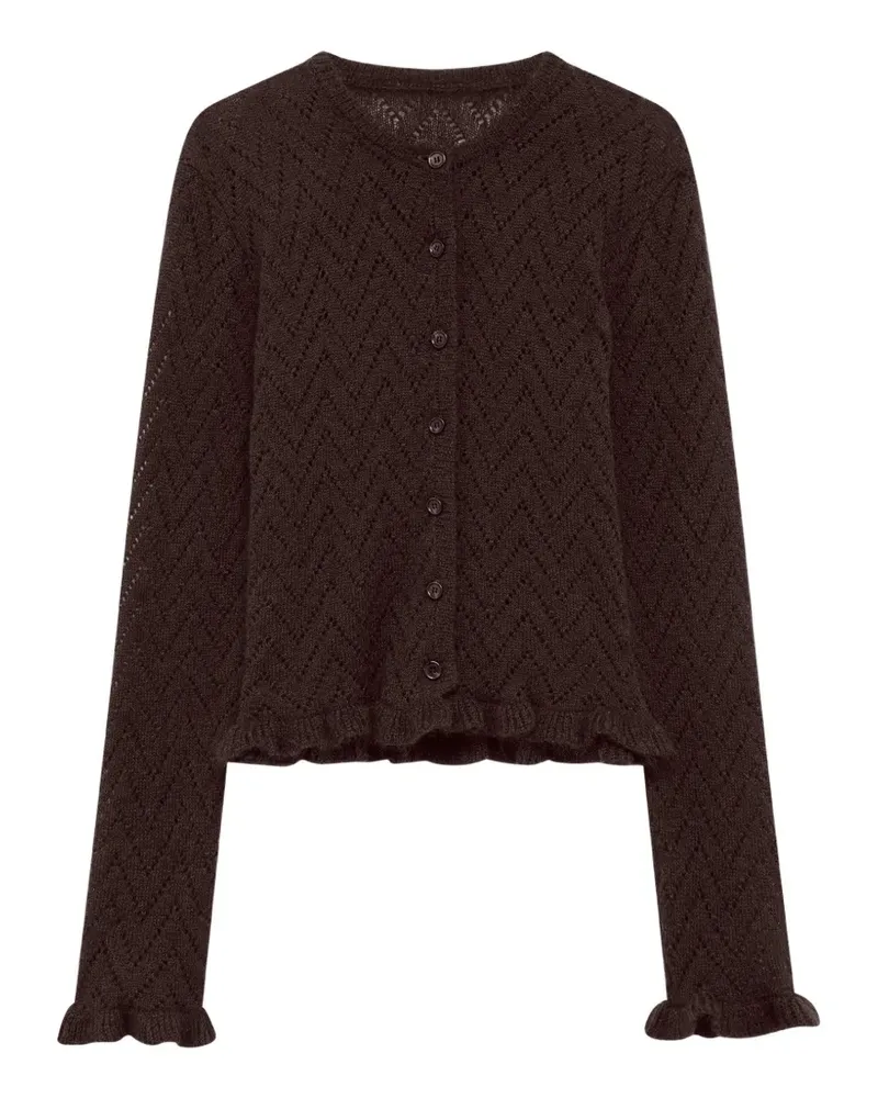 MSGM Cardigan mit Rüschen - Braun Braun