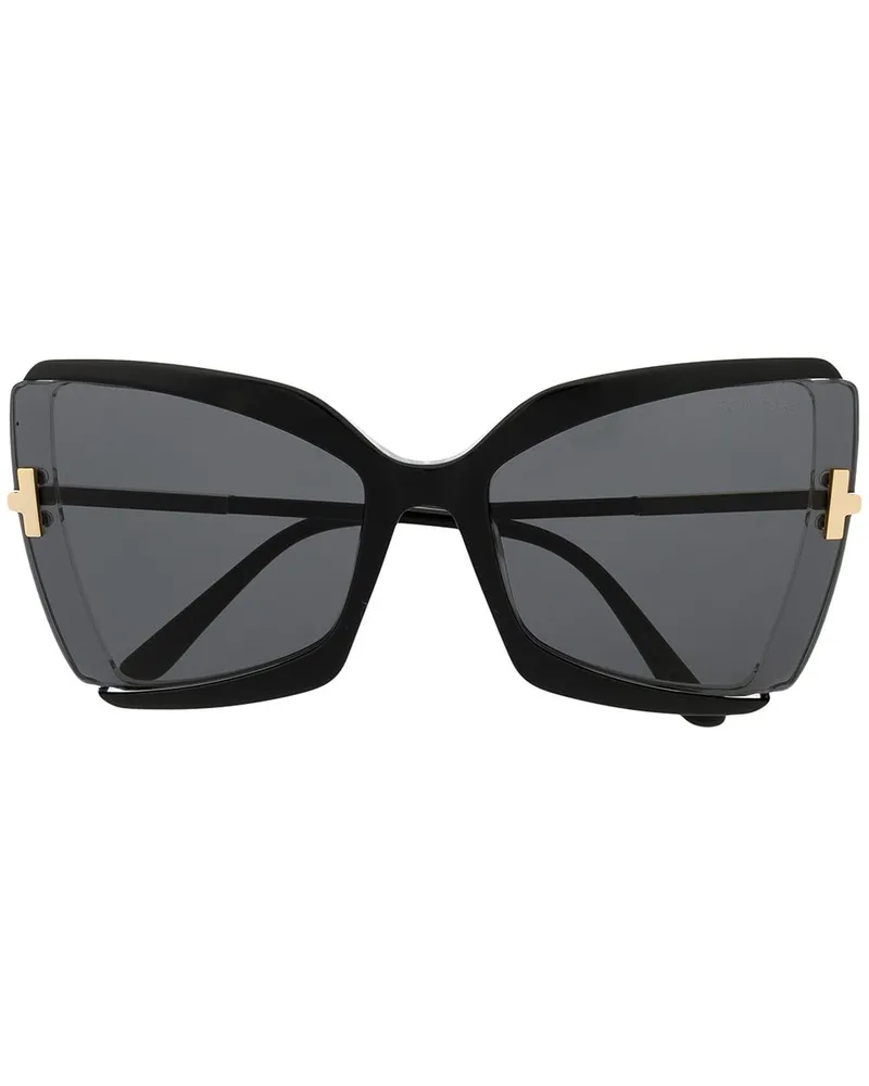 Tom Ford Sonnenbrille im Butterfly-Design - Schwarz Schwarz