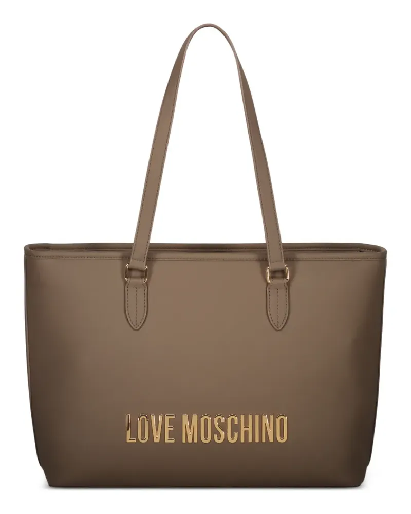 Moschino logo-plaque tote bag - Nude Nude