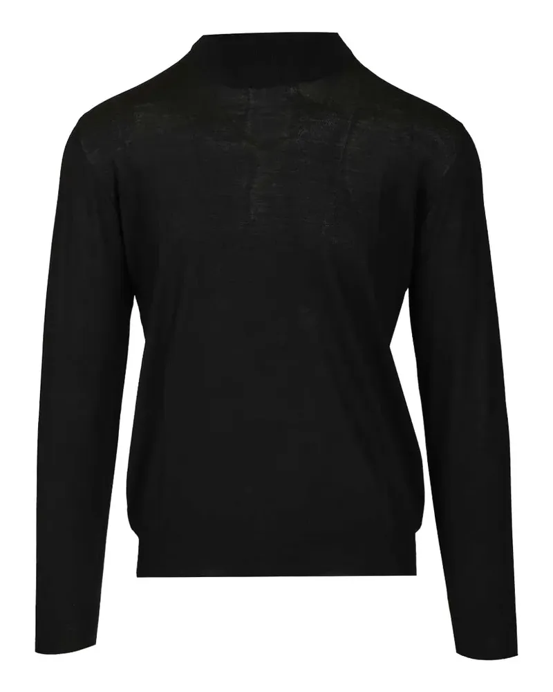 Fedeli ribbed-trim mock-neck sweater - Schwarz Schwarz