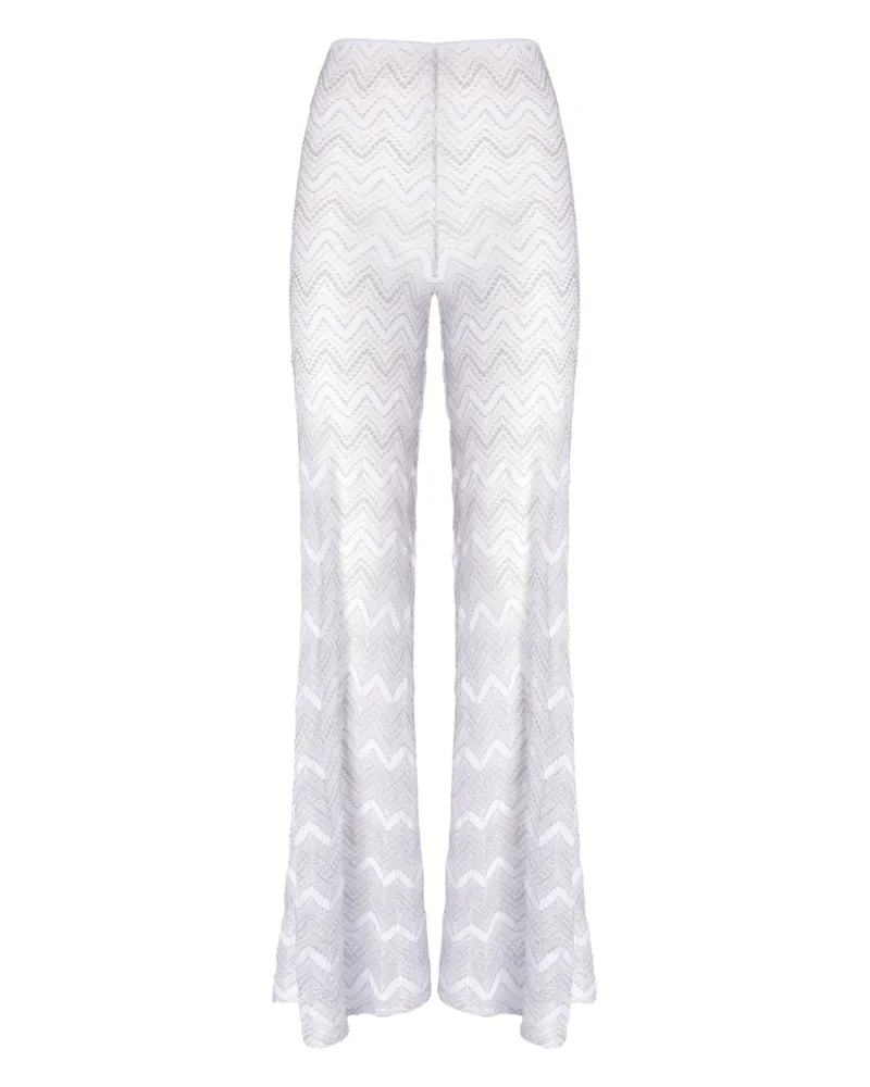 Missoni Lamé-Hose mit Zickzackmuster - Weiß Weiß