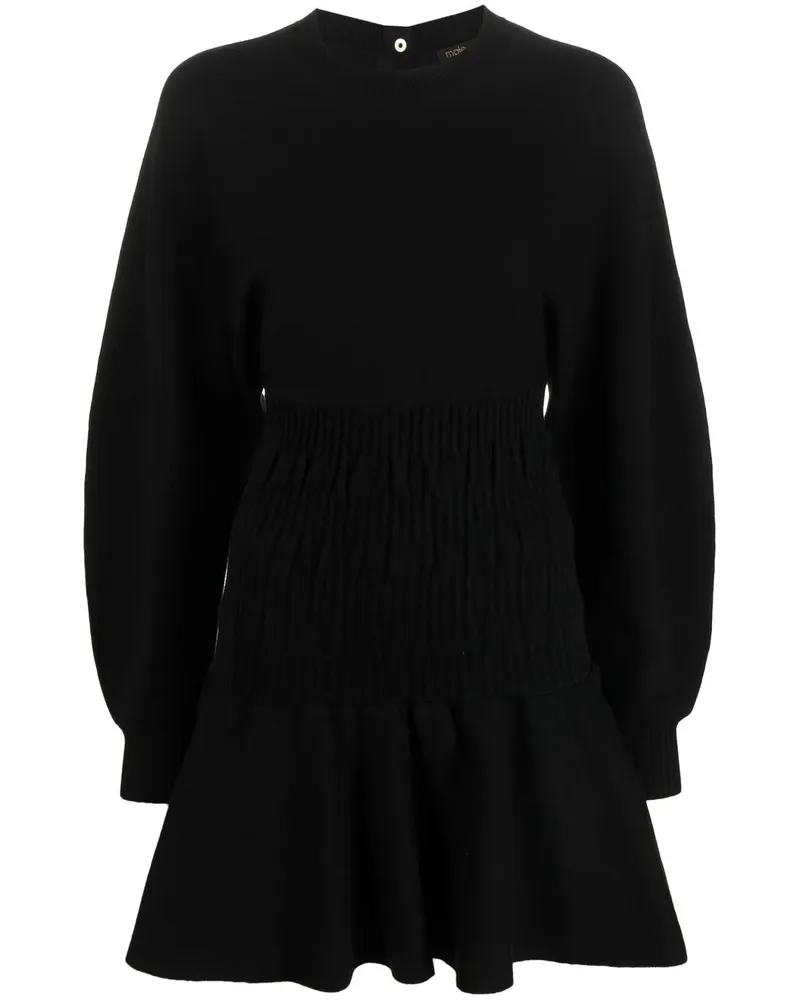 Maje Langärmeliges Strickkleid - Schwarz Schwarz