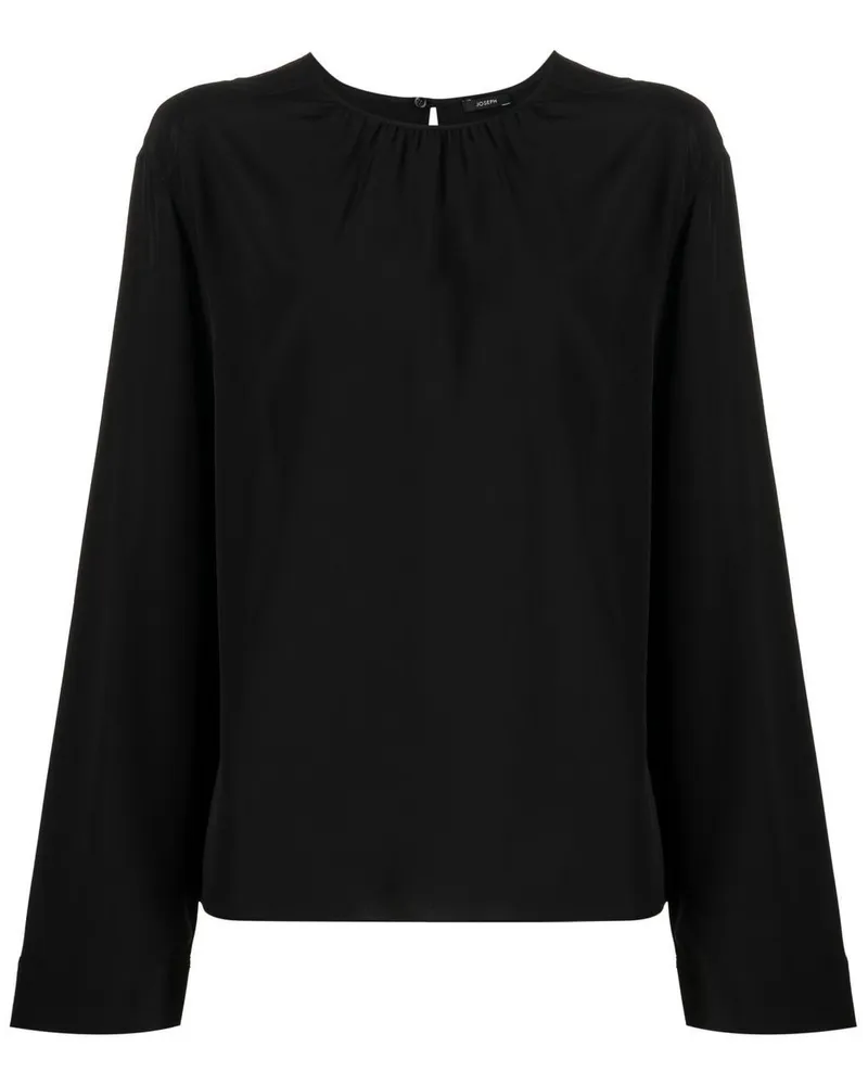Joseph Bluse mit gerafftem Kragen - Schwarz Schwarz