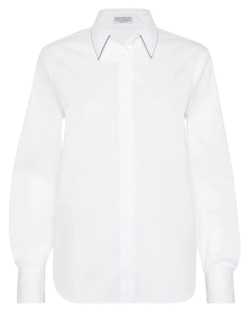 Brunello Cucinelli Langärmeliges Hemd - Weiß Weiß