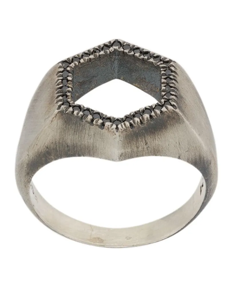 M. Cohen Ring mit eckigem Cut-Out - Silber Silber