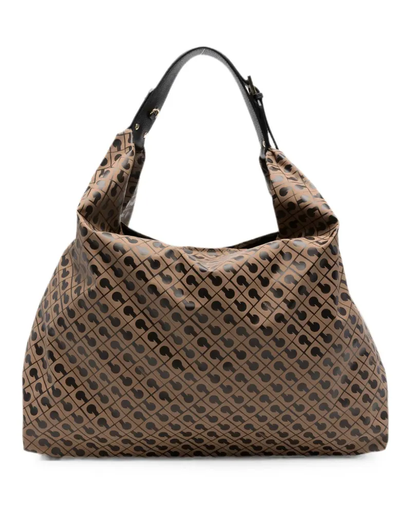 Gherardini monogram-print shoulder bag - Braun Braun