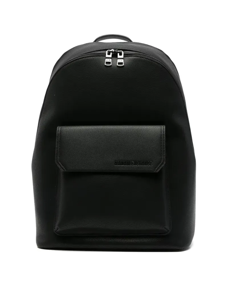 Armani Exchange leather backpack - Schwarz Schwarz