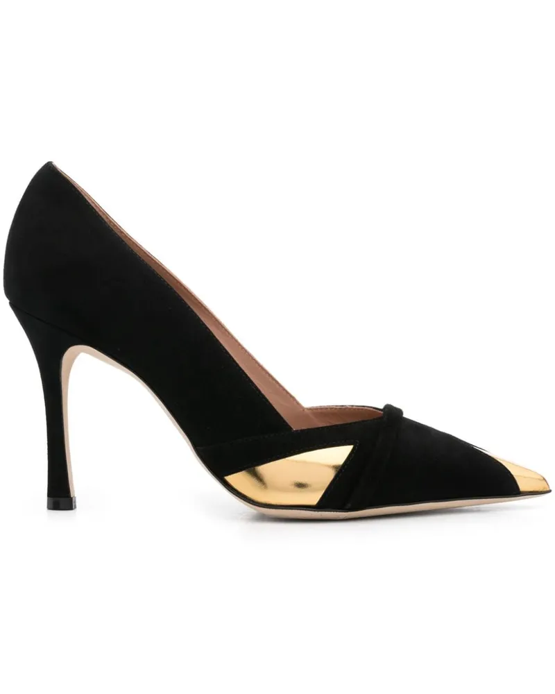 Malone Souliers Pumps mit Kontrasteinsatz 100mm - Schwarz Schwarz