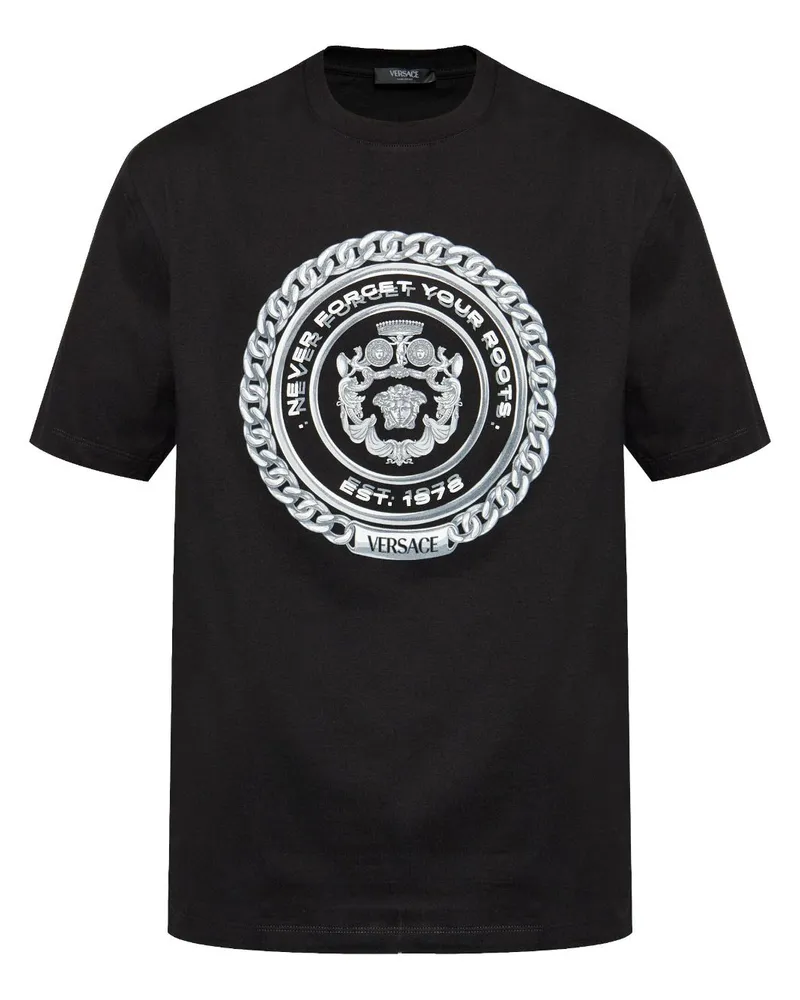 Versace Chain Crest T-Shirt - Schwarz Schwarz