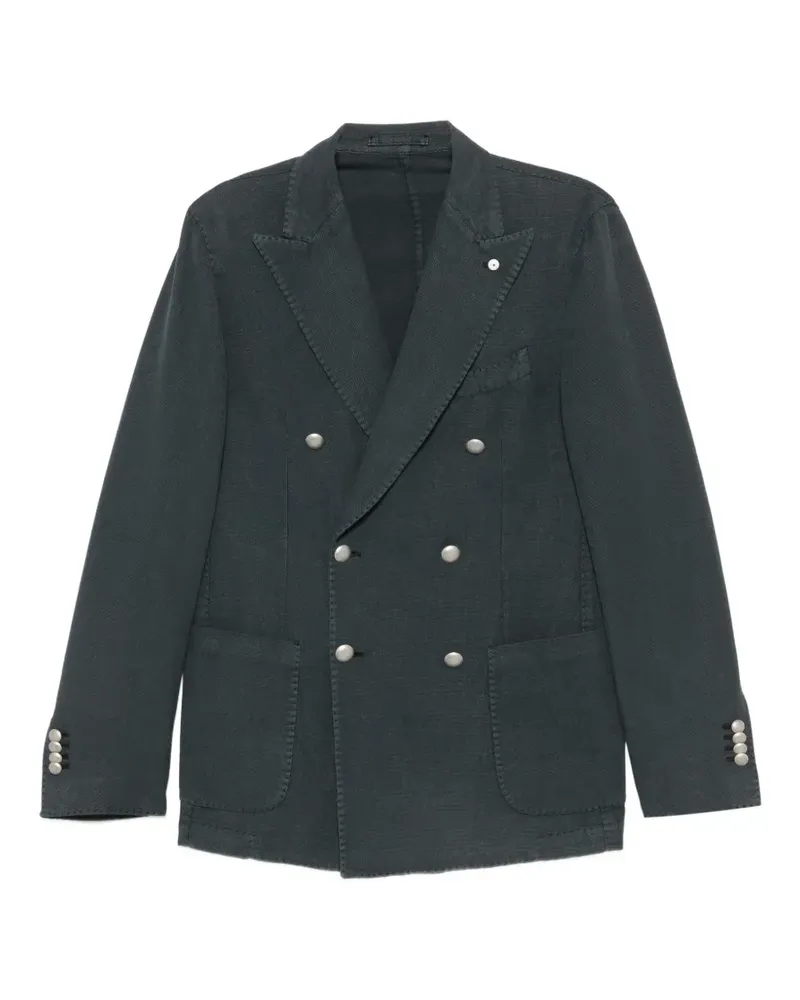 Luigi Bianchi Mantova double-breasted peaked-lapels blazer - Grau Grau