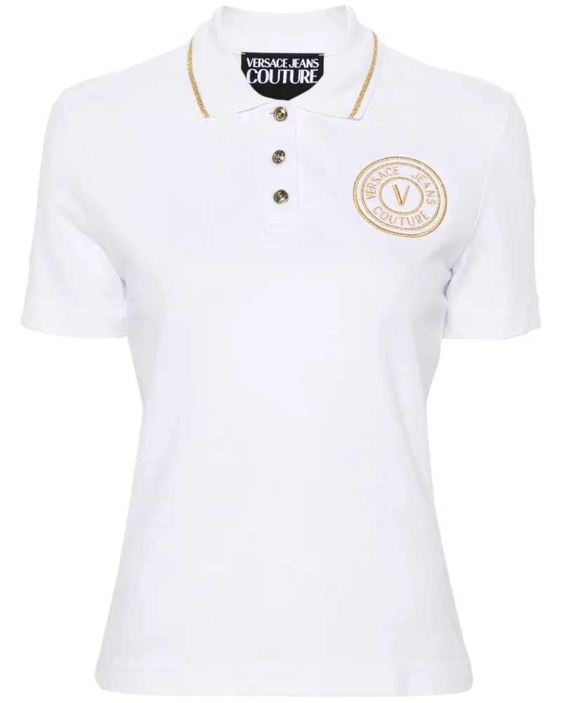 Versace Jeans Poloshirt mit Logo-Stickerei - Weiß Weiß