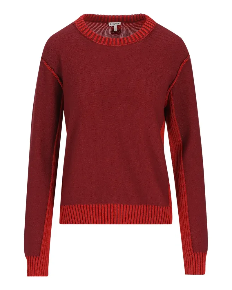 Loewe Anagram-embroidered ribbed-trim sweater - Rot Rot