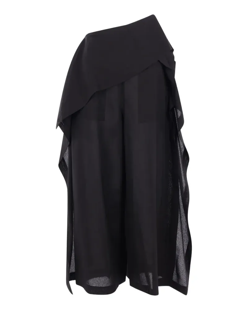 Issey Miyake All Squares asymmetric fold-over trousers - Schwarz Schwarz