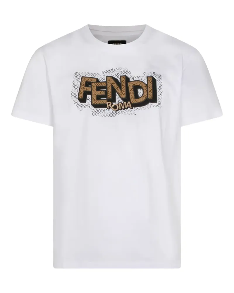 Fendi T-Shirt mit Logo-Print - Weiß Weiß