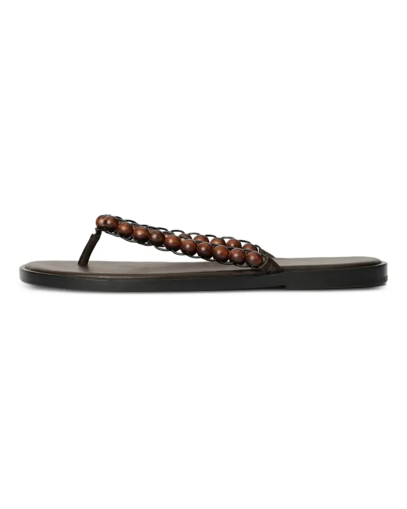 CMMN SWDN wood-bead leather sandals - Braun Braun