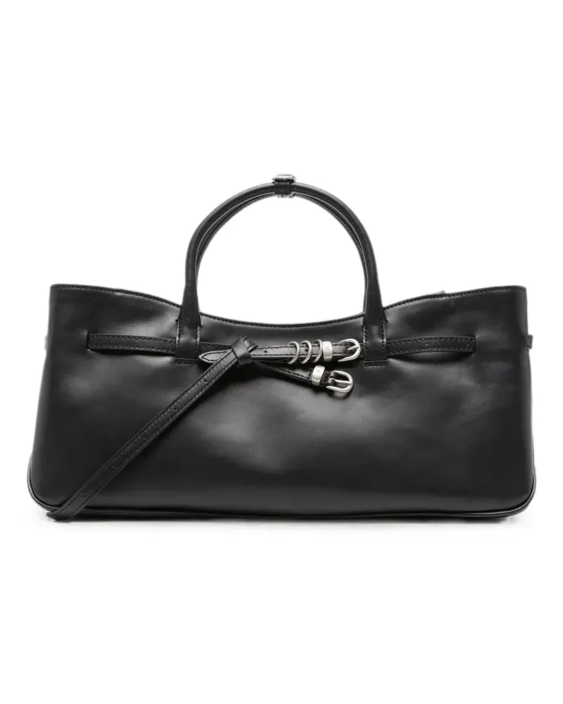 Marge Sherwood Grandma Used leather tote bag - Schwarz Schwarz