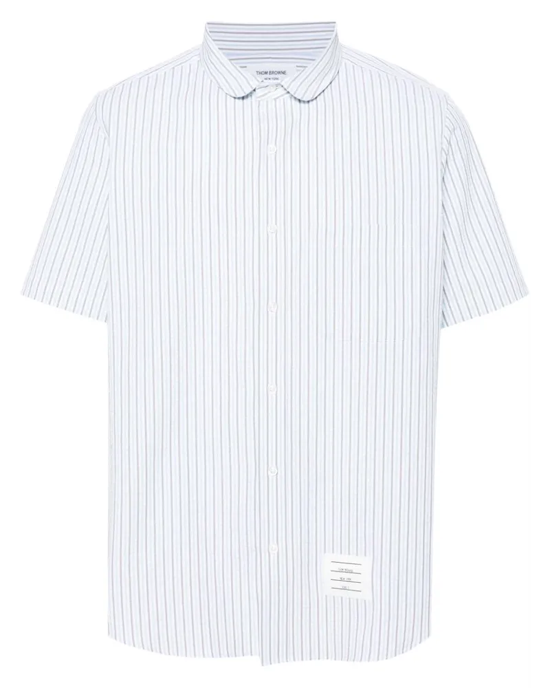 Thom Browne Gestreiftes Seersucker-Hemd - Blau Blau
