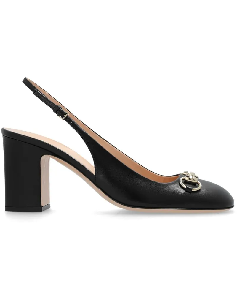 Gucci 75mm Horsebit slingback pumps Schwarz