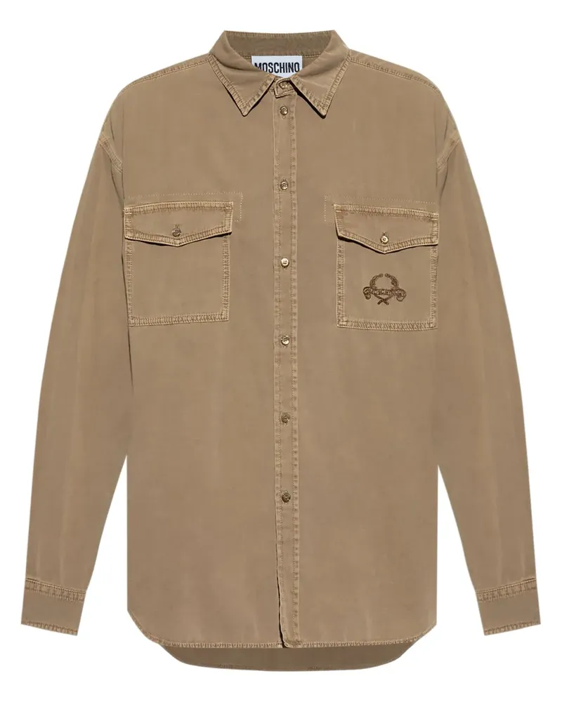 Moschino Hemd mit Logo-Stickerei - Nude Nude