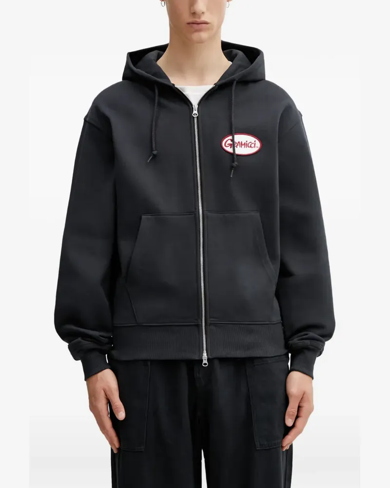 GRAMICCI logo-patch zip-up hoodie - Schwarz Schwarz