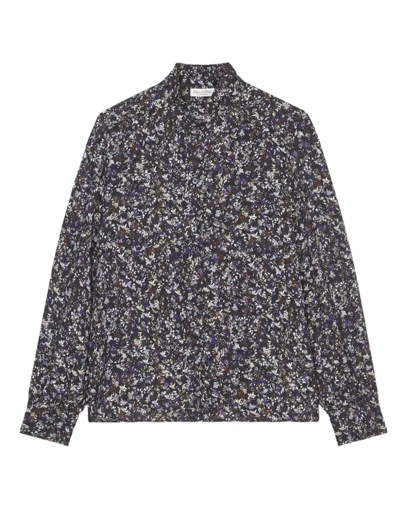 Marc O'Polo Hemd mit Blumen-Print - Blau Blau