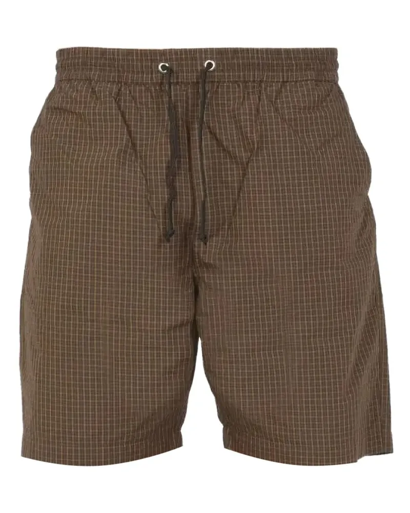Universal Works Karierte Shorts mit Kordelzug - Braun Braun