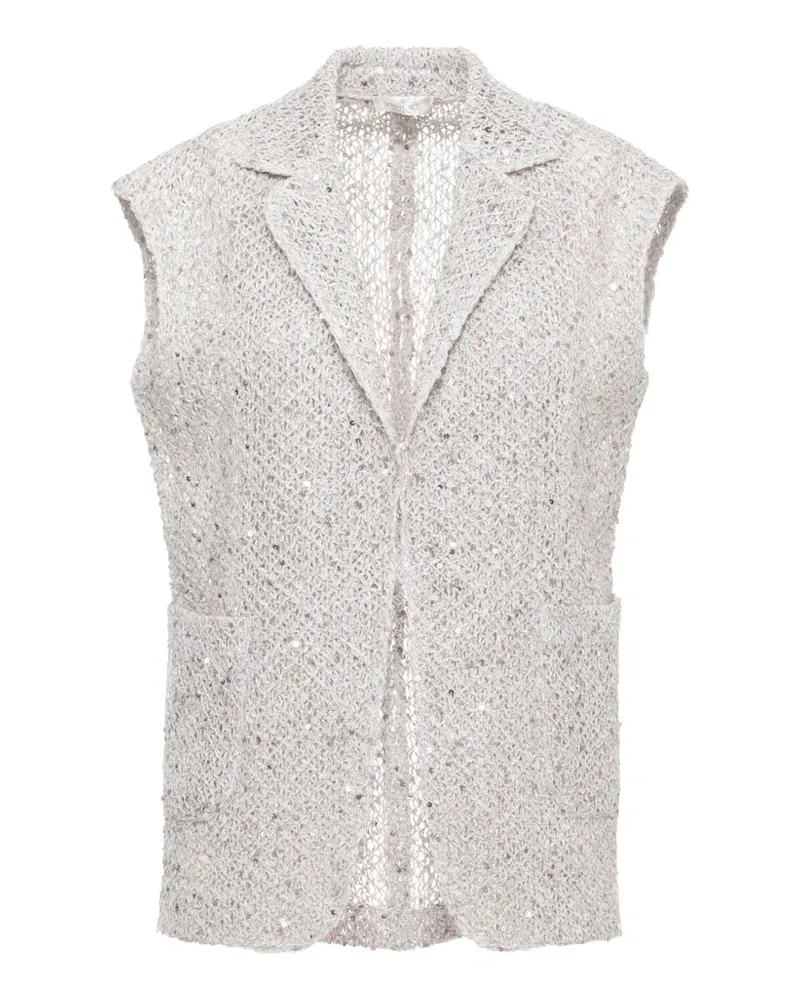 PANICALE Cashmere sequin-embellished sleeveless jacket - Grau Grau