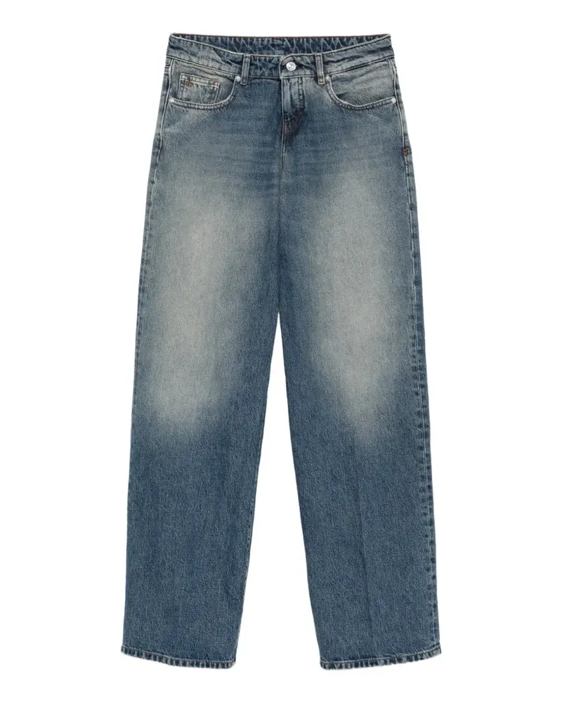 nine:inthe:morning Ausgeblichene Wide-Leg-Jeans - Blau Blau