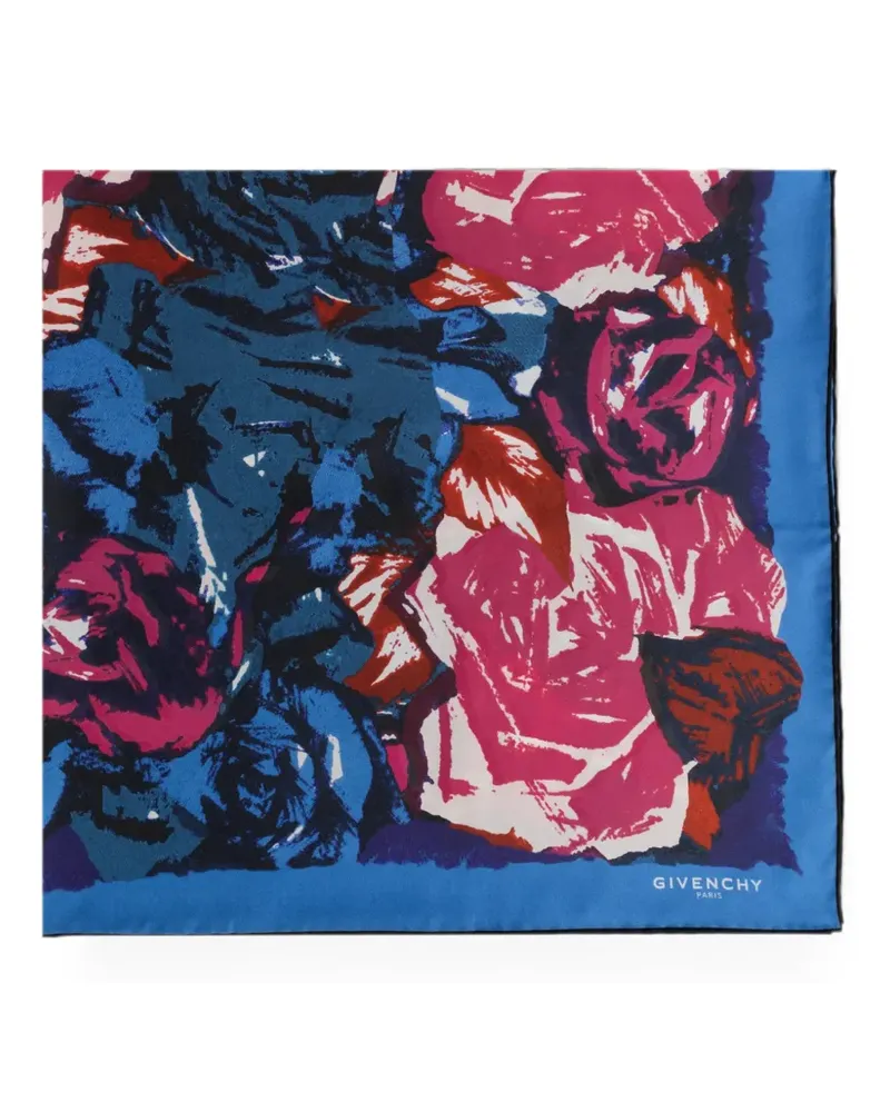 Givenchy floral-print silk scarf - Blau Blau