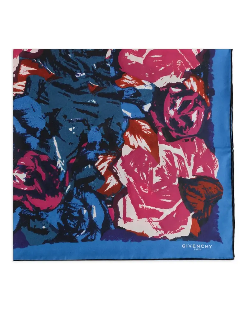 Givenchy Seidenschal mit Blumenprint - Blau Blau
