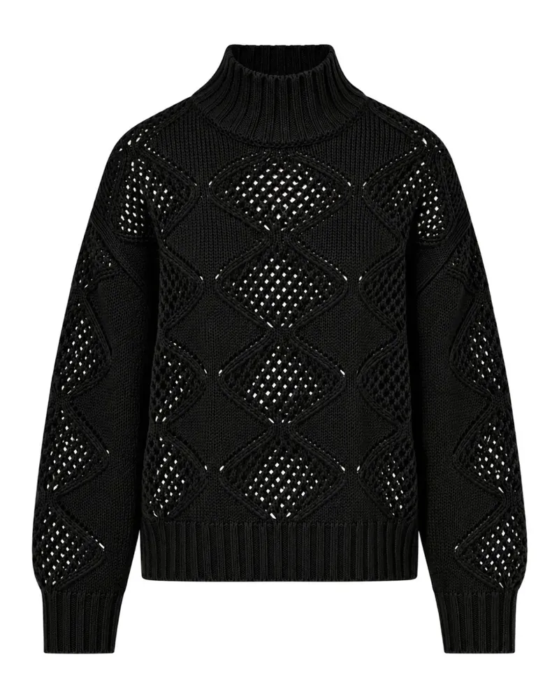 Liu Jo diamond-knit high-neck sweater - Schwarz Schwarz