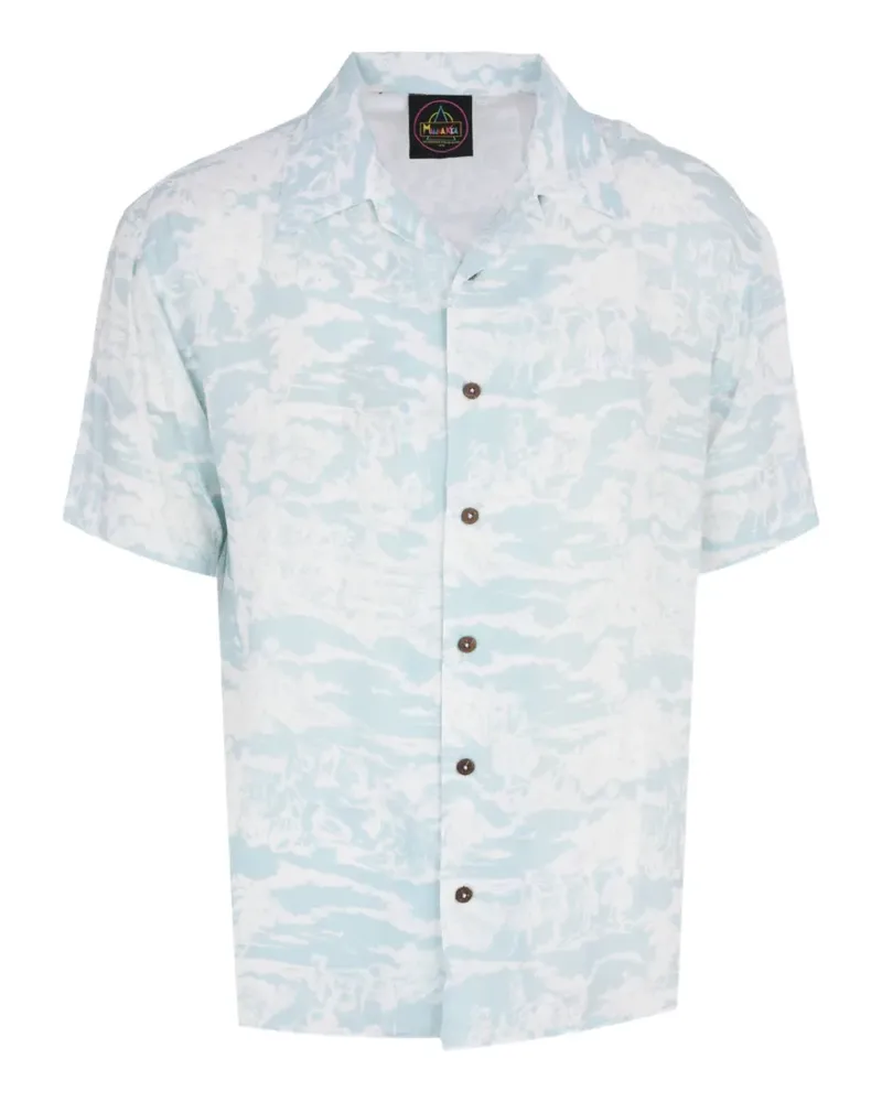 MAUNA KEA Hawaiihemd mit Print - Blau Blau