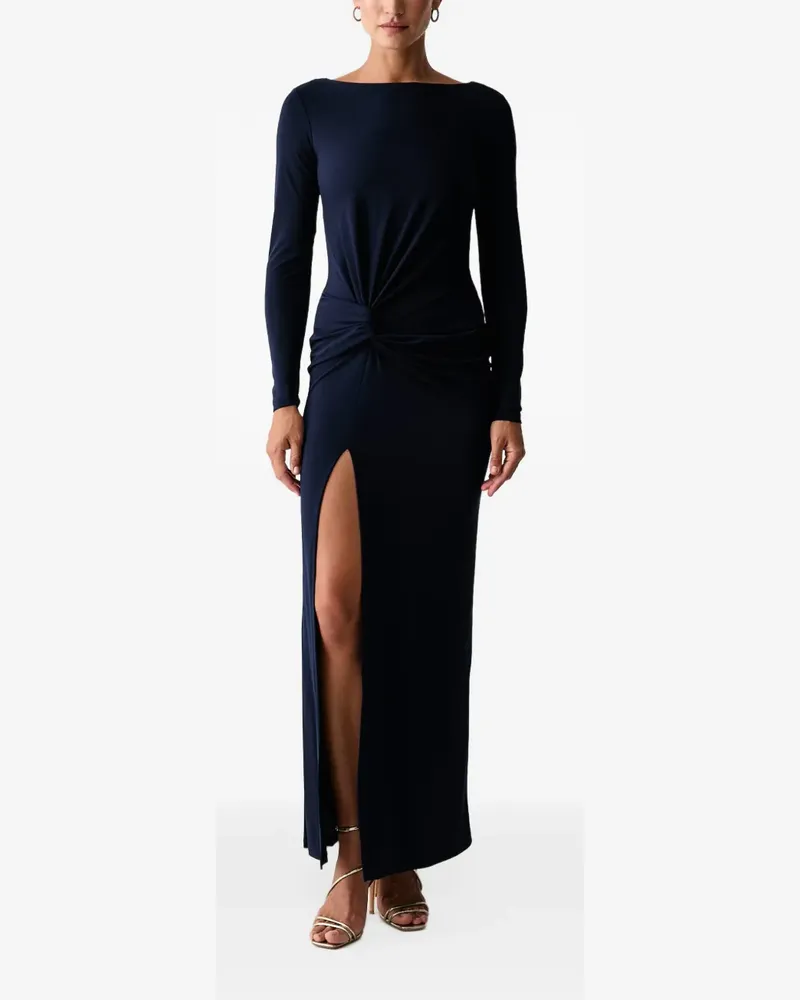 Gaudi Maxikleid mit Twist-Detail und Schlitz am vorderen Saum - Blau Blau